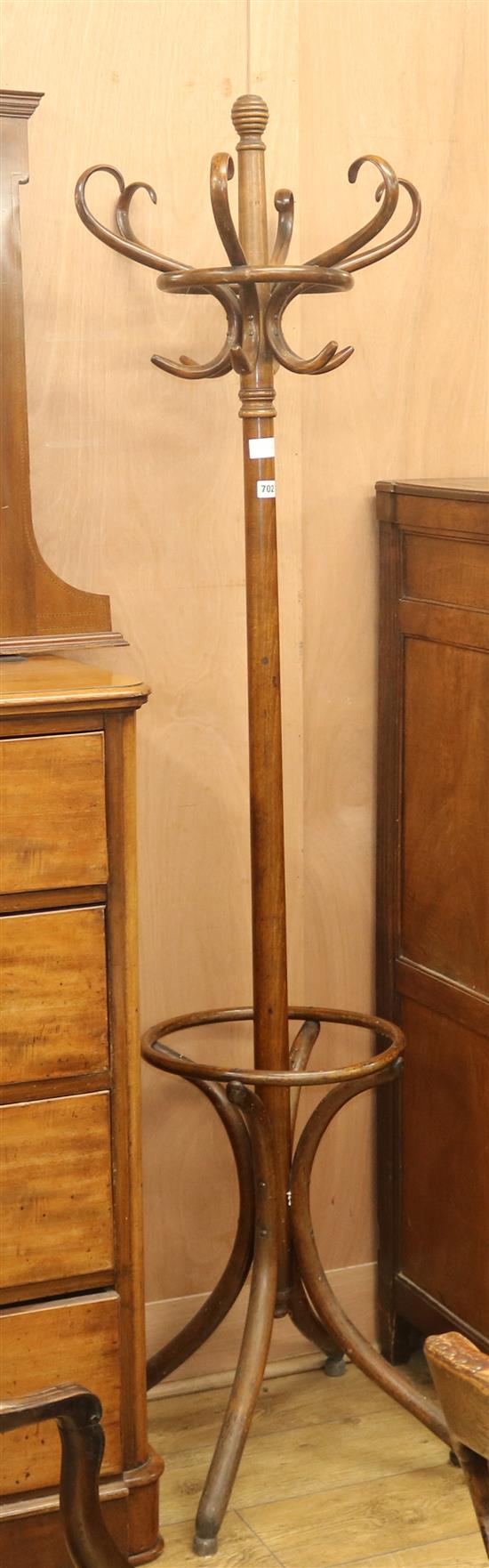 A bentwood hall stand, H.134cm